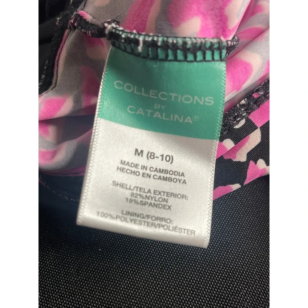 Collections by Catalina Pink Leopard Print Tankini Swimsuit Set Womens Med 8-10‎
